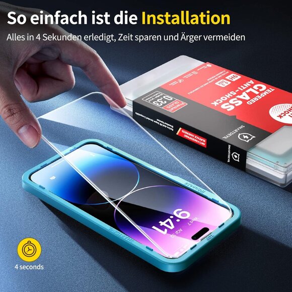 iPhone 14 Pro Max Screen Protectors 3 Pack Tempered Glass - Picture 8 of 10